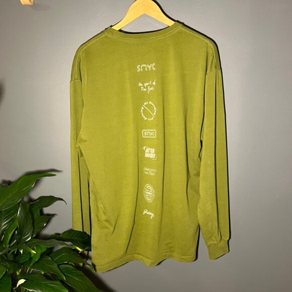 Saturdays Collage Stack Relaxed Long Sleeve Tee Mayfly - Olive - Men's Medium - Picture 3 of 8